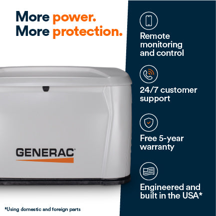 Generac Standby Generator, 14kW Bundled with Transfer Switch