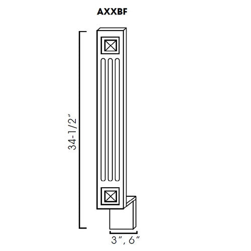 AW-A6BF ( AW-GW-TW-PW) Decorative base Filler. Fluted with beveled square - 6"Wx3/4"Dx34.5"H )