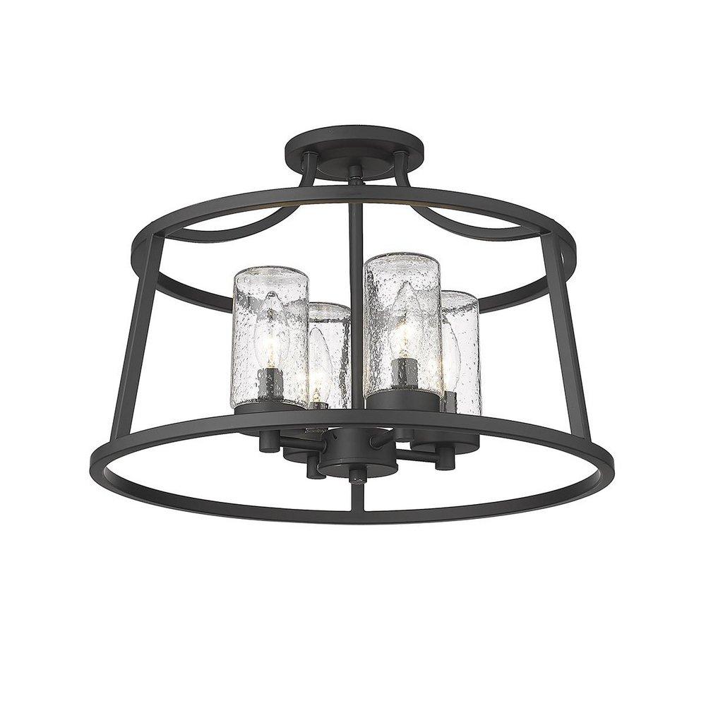 Millennium Lighting Errol 4-Light Semi-Flush Mount Ceiling Light in Matte Black