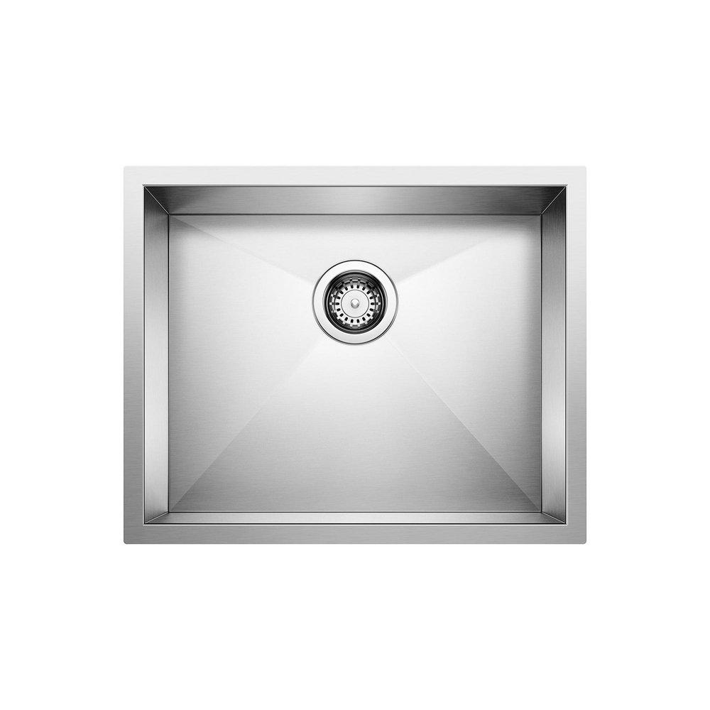 BLANCO Quatrus 21-15/16 in. Undermount Stainless Steel Single Bowl Kitchen Sink in Polished Satin