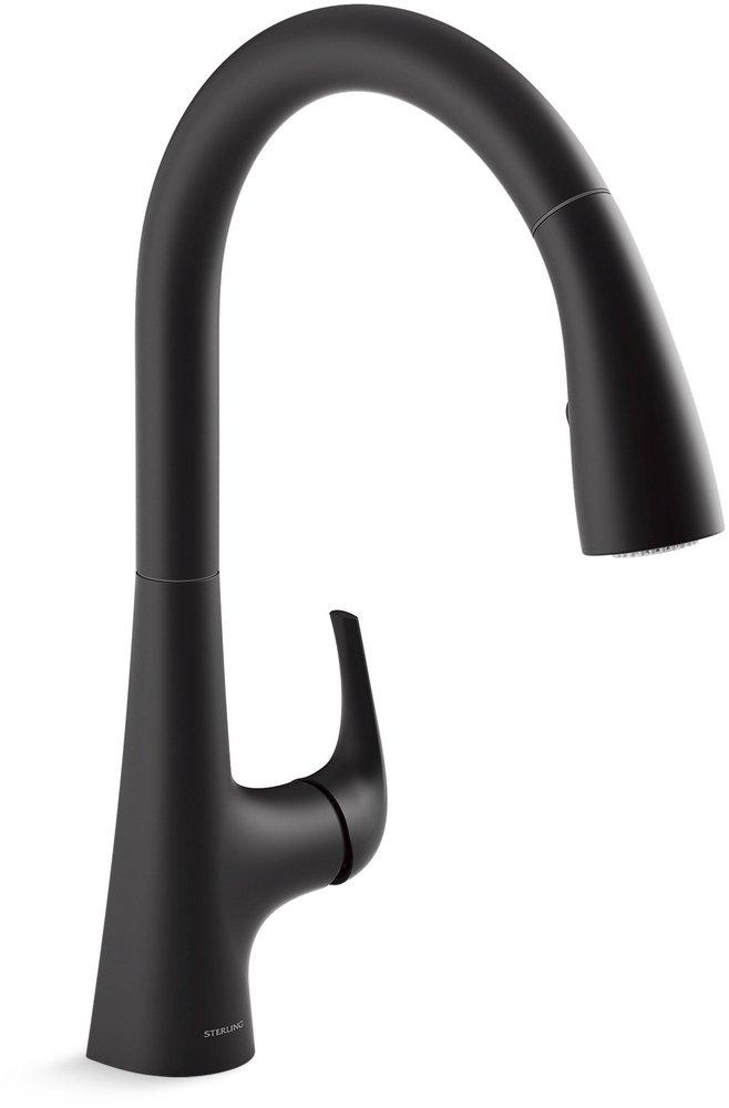 Sterling Medley® Single Handle Pull Down Kitchen Faucet in Matte Black