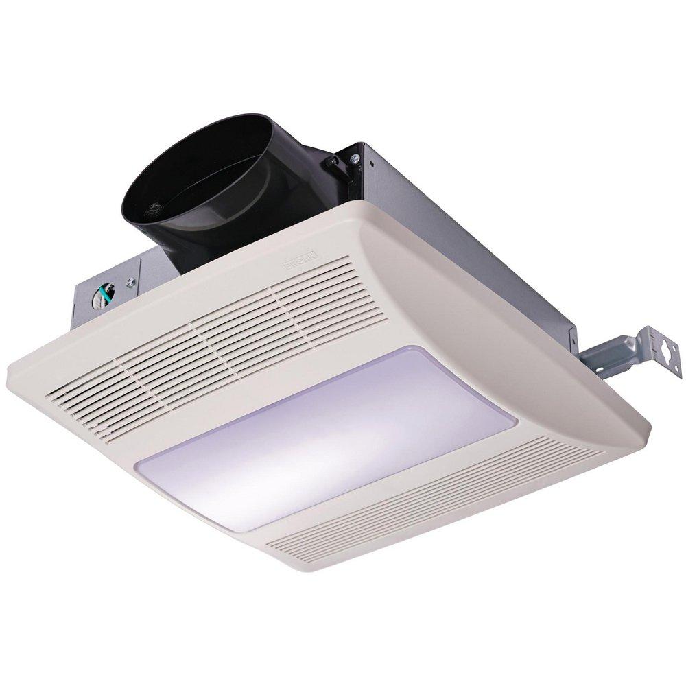 50-80-100 Selectable CFM Continuous Run & Humidity Sensing Bathroom Exhaust Fan with Light - Ceiling & Wall Mount - Energy Star Rated