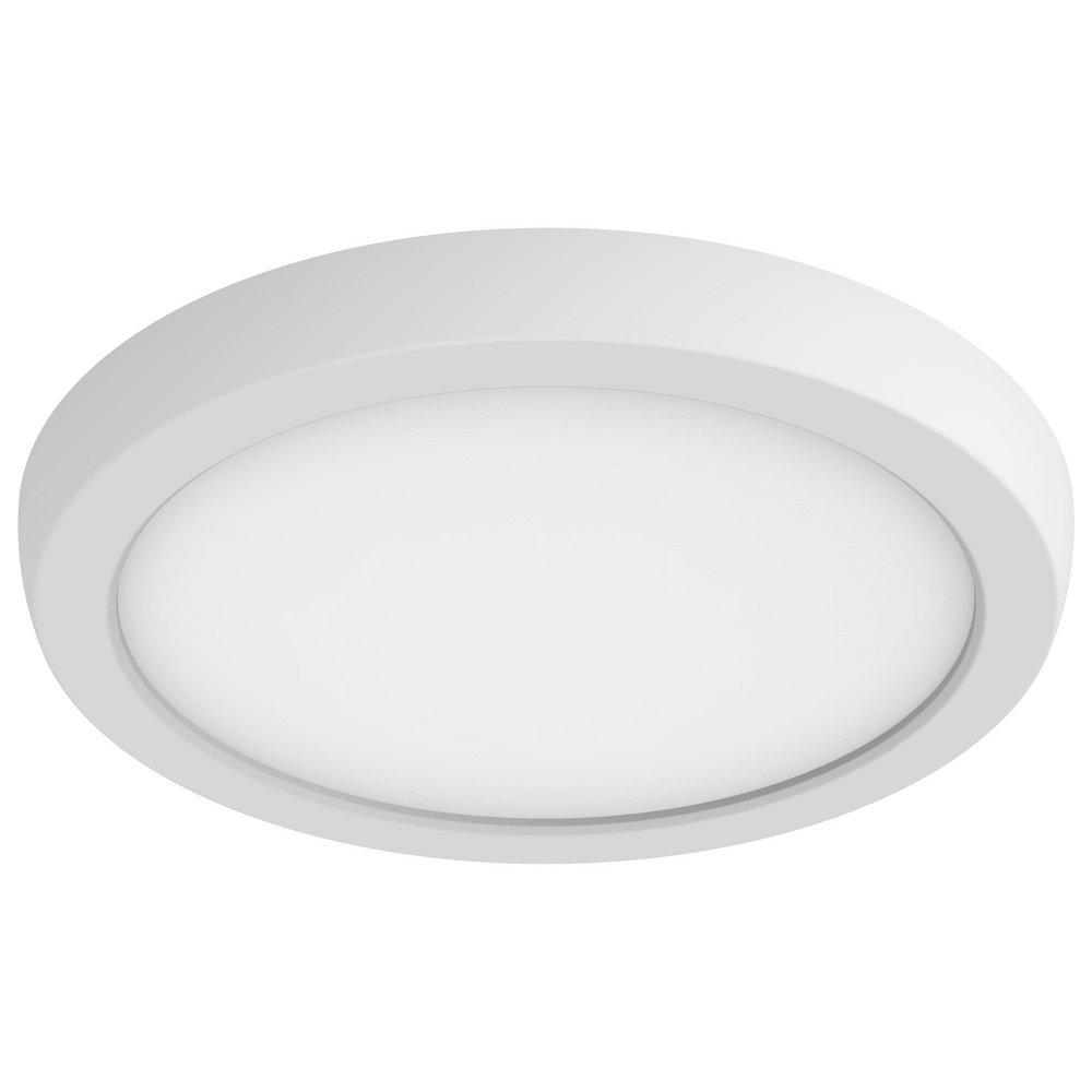 7 x 2/3 in. 11W 1-Light LED Utility Flush Mount Ceiling Fixture in White