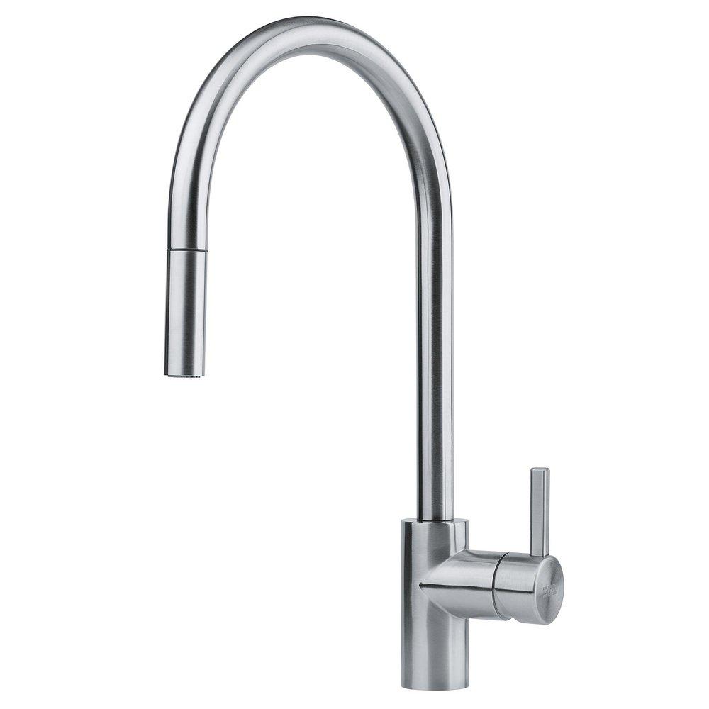 Franke Eos Neo Single Handle Pull Down Kitchen Faucet in Stainless Steel