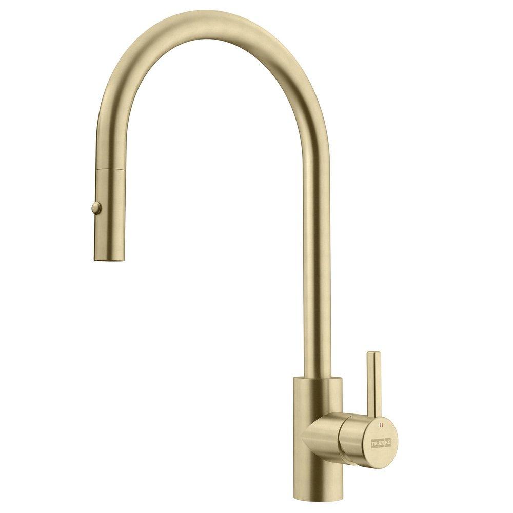 Franke Eos Neo Single Handle Pull Down Kitchen Faucet in Gold