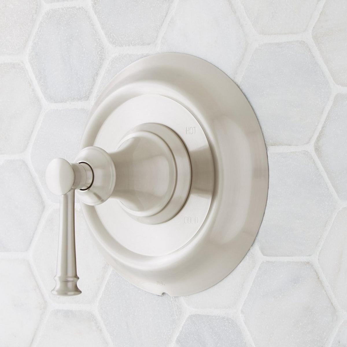 Signature Hardware Beasley One Handle Single Function Pressure Balancing Shower Faucet Valve Trim in Brushed Nickel