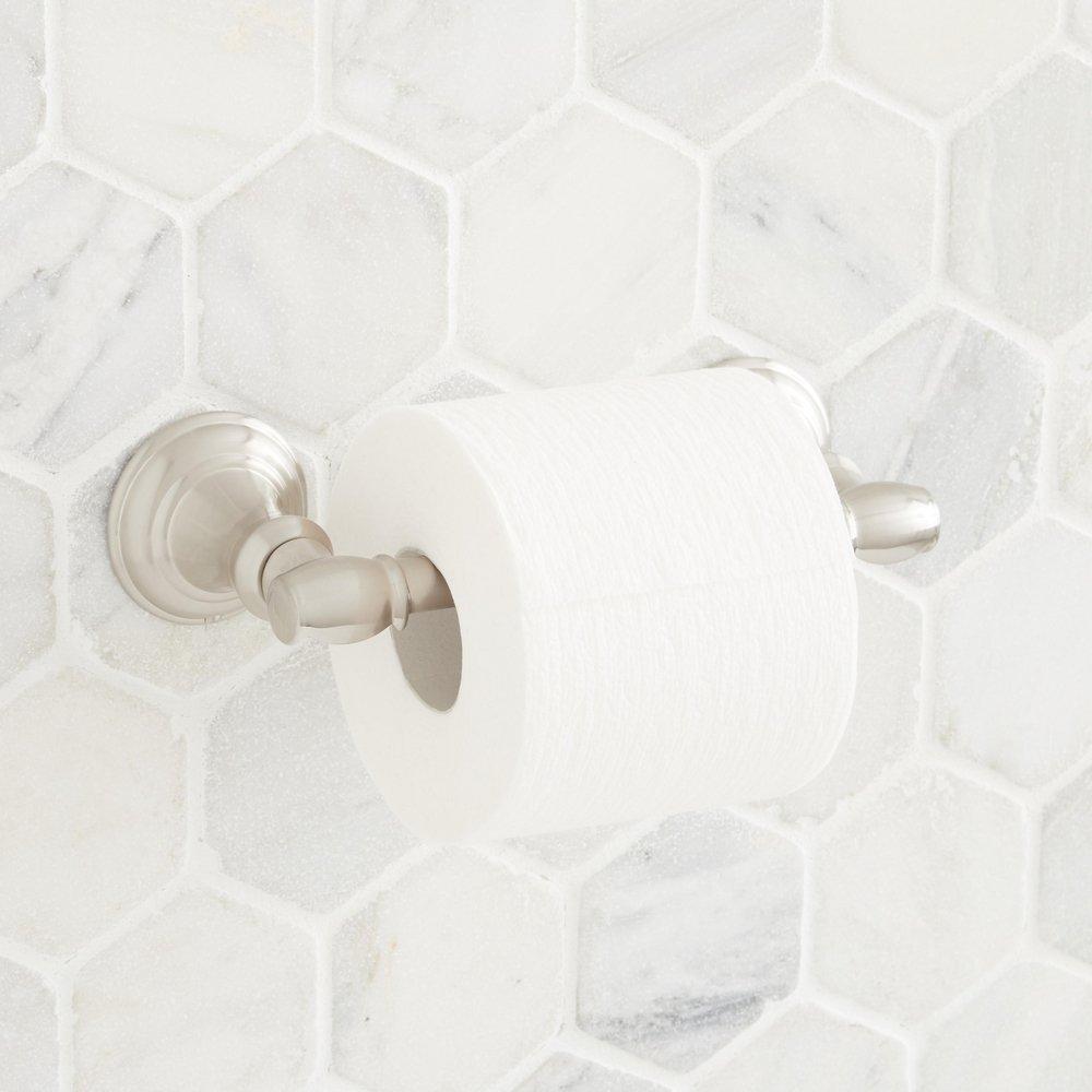 Signature Hardware Beasley Toilet Tissue Holder in Brushed Nickel