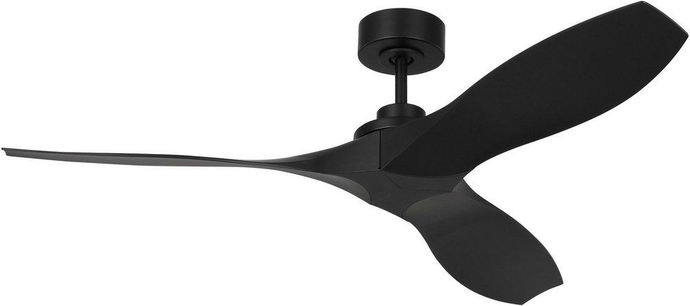 Visual Comfort & Co. Fan Collins Coastal 52 in. 3-Blade Ceiling Fan in Midnight Black