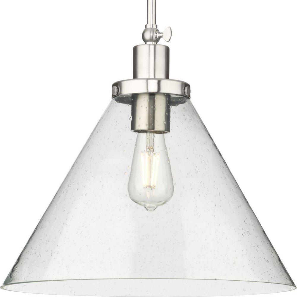 Progress Lighting Hinton 100W 1-Light Medium E-26 Incandescent Pendant in Brushed Nickel