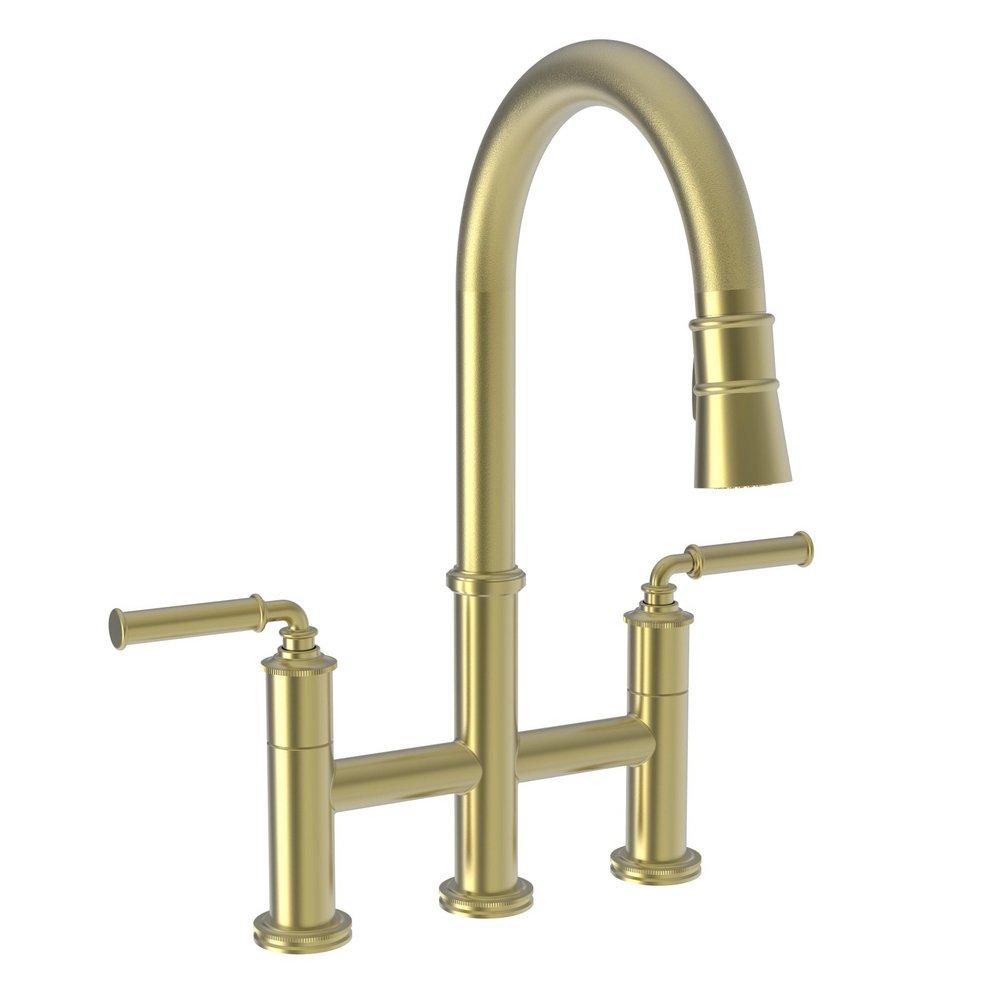 Newport Brass Taft Two Handle Bridge Kitchen Faucet in Satin Brass - PVD