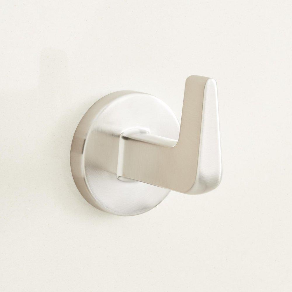Signature Hardware Drea Robe Hook in Brushed Nickel