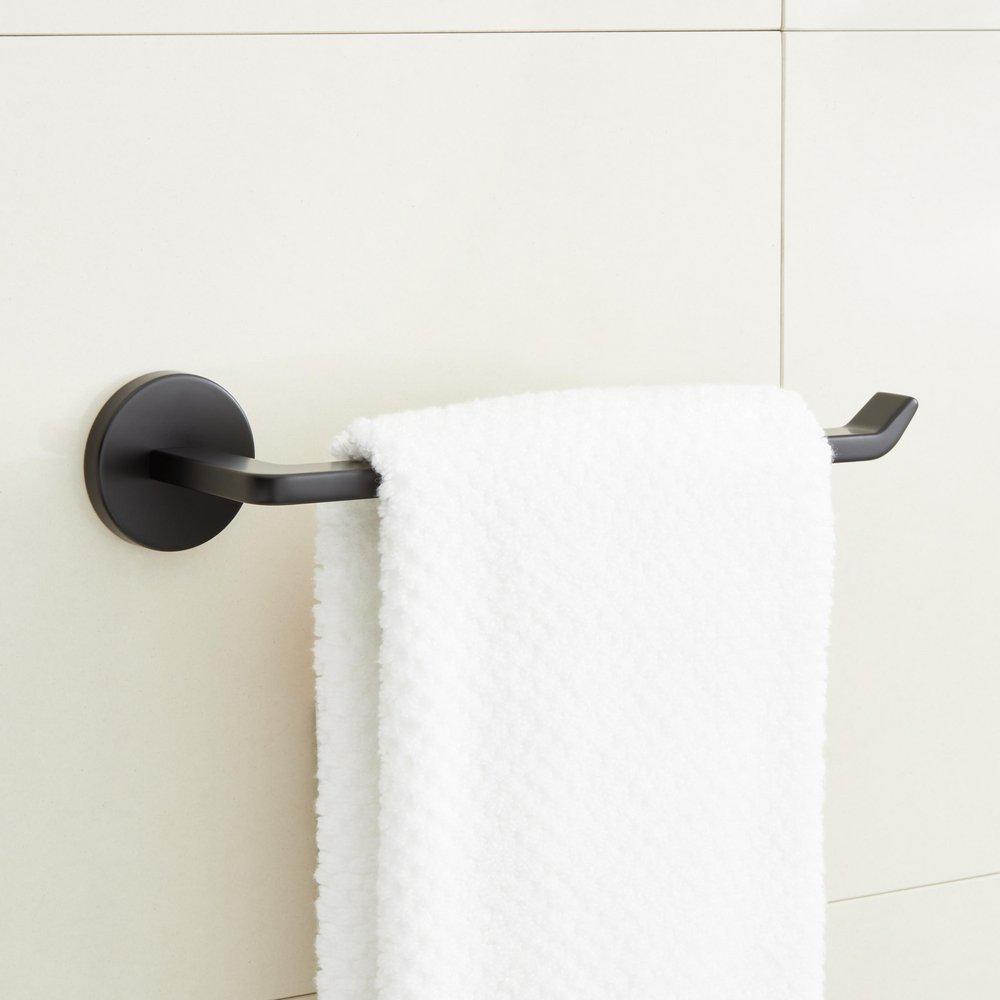 Signature Hardware Drea 10 in. Towel Ring in Matte Black
