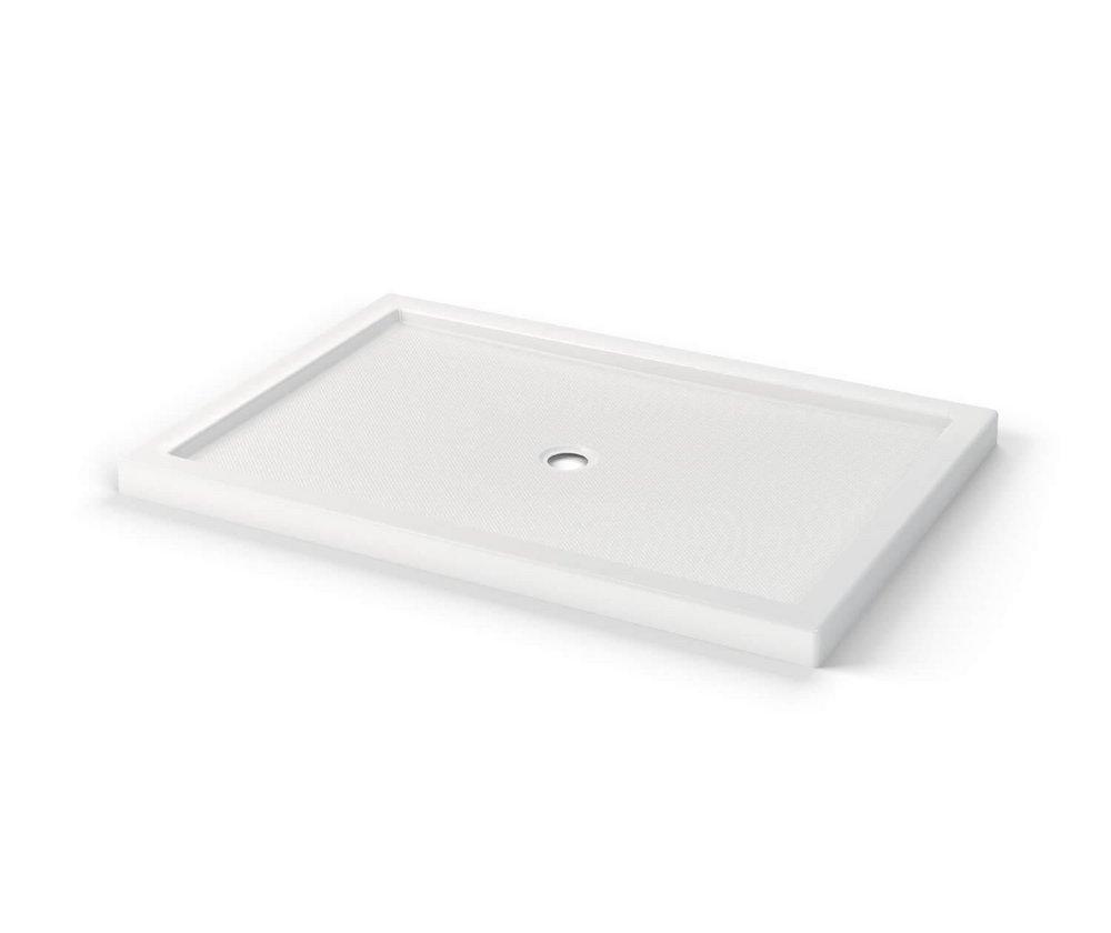 MAAX B3Round 60 in. x 42 in. Corner Shower Base with Center Drain in White