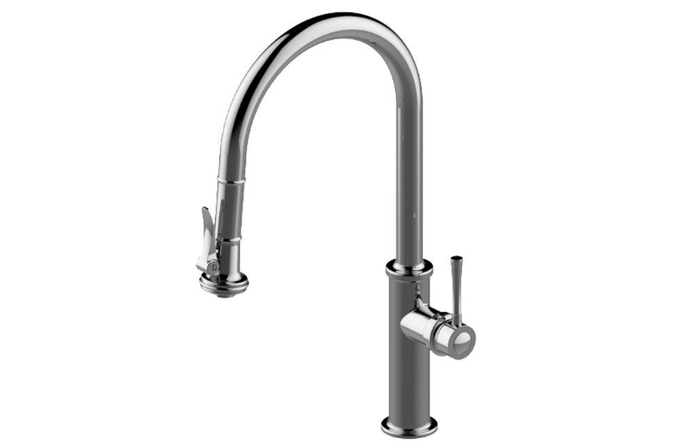 GRAFF Segovia Single Handle Pull Down Kitchen Faucet in Polished Nickel