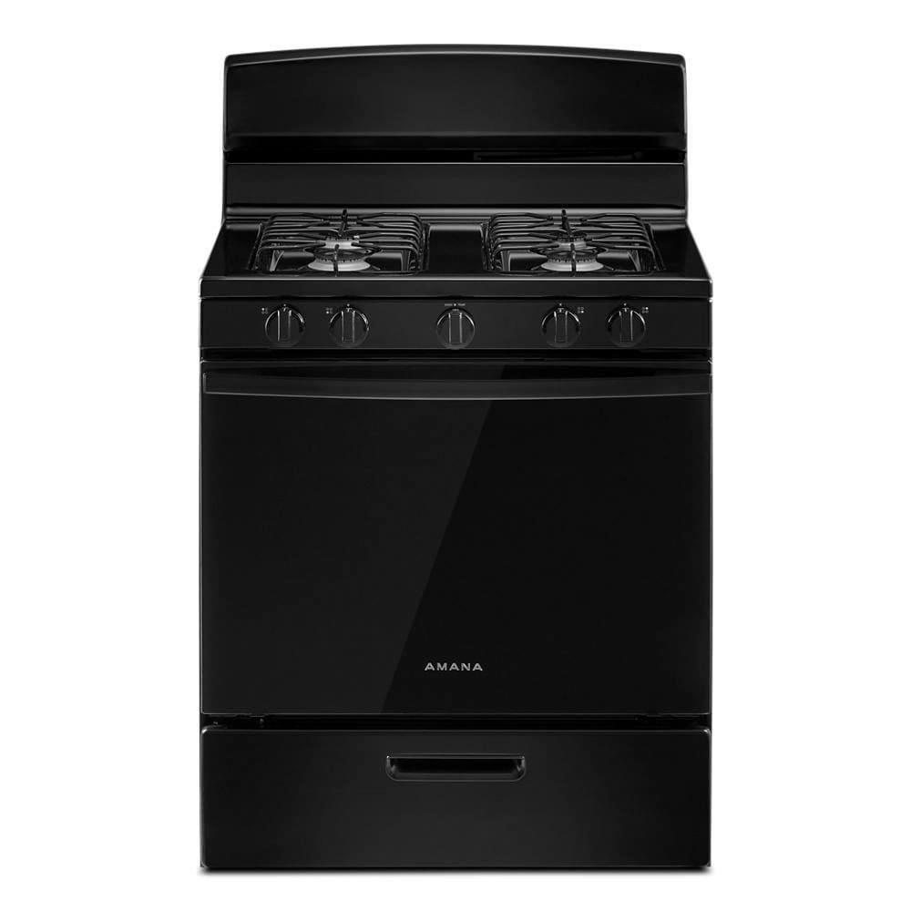 29-22/25 in. 4-Burner Gas Freestanding Range in Black