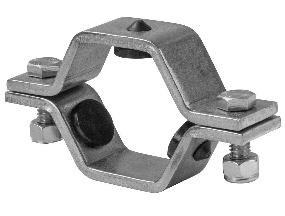 2 in. 304 Stainless Steel HEX Hanger for Tubing w/ Rubber Grommets