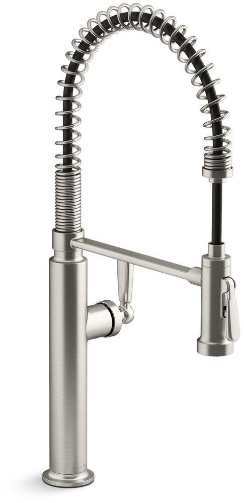 KOHLER Edalyn™ by Studio McGee Single Handle Pre-Rinse Pull Down Kitchen Faucet in Vibrant® Stainless