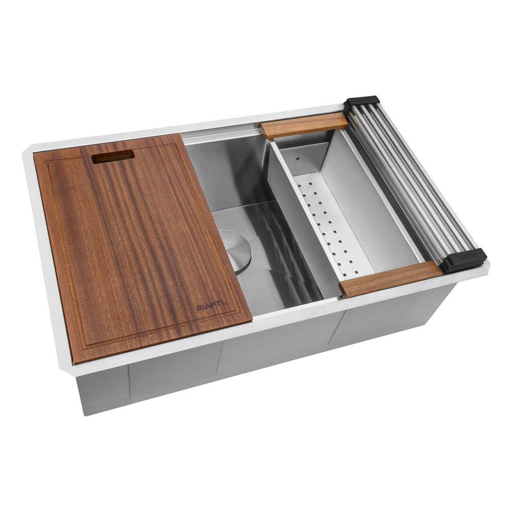 Ruvati Roma 28 in. Undermount Stainless Steel Single Bowl Workstation Kitchen Sink