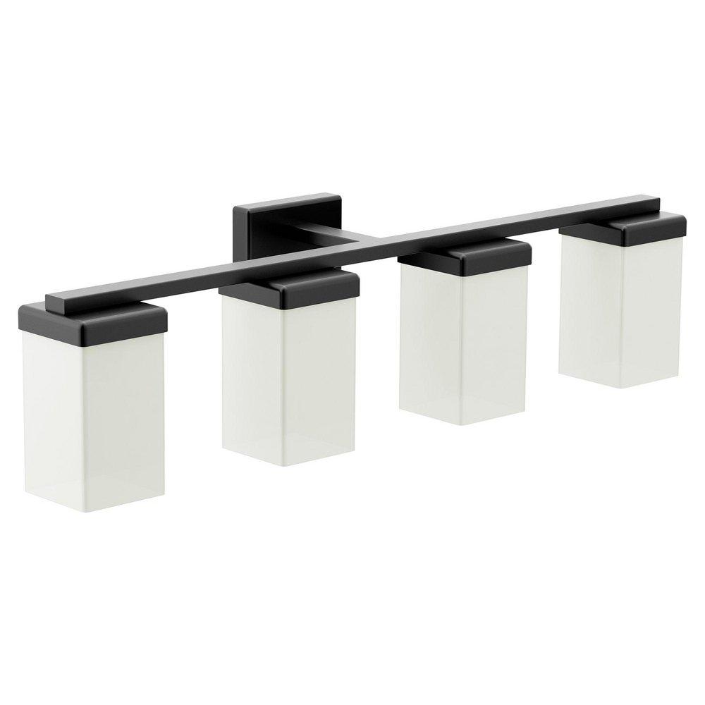Moen 90 Degree 24in. 300W 3?Light E26 Vanity Fixture in Matte Black