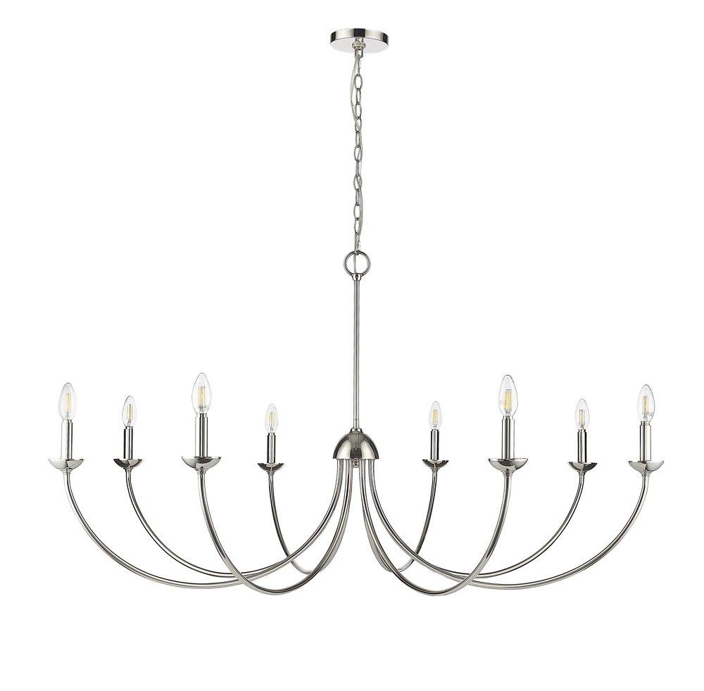 Millennium Lighting Huxley 8-Light Chandelier Ceiling Light in Polished Nickel