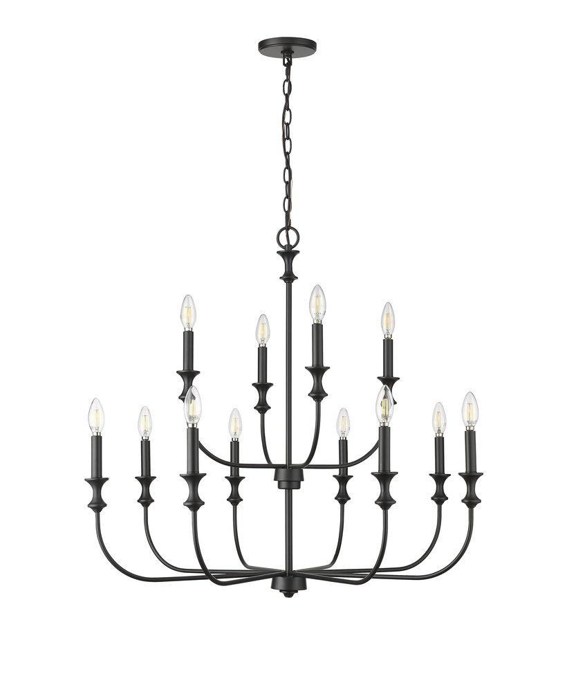 Millennium Lighting Savanne 12-Light Chandelier Ceiling Light in Matte Black