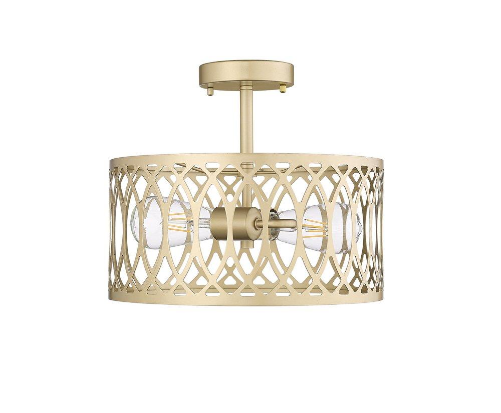 Millennium Lighting Arelyn 1-Light Semi-Flush Mount Ceiling Light in Painted Modern Gold