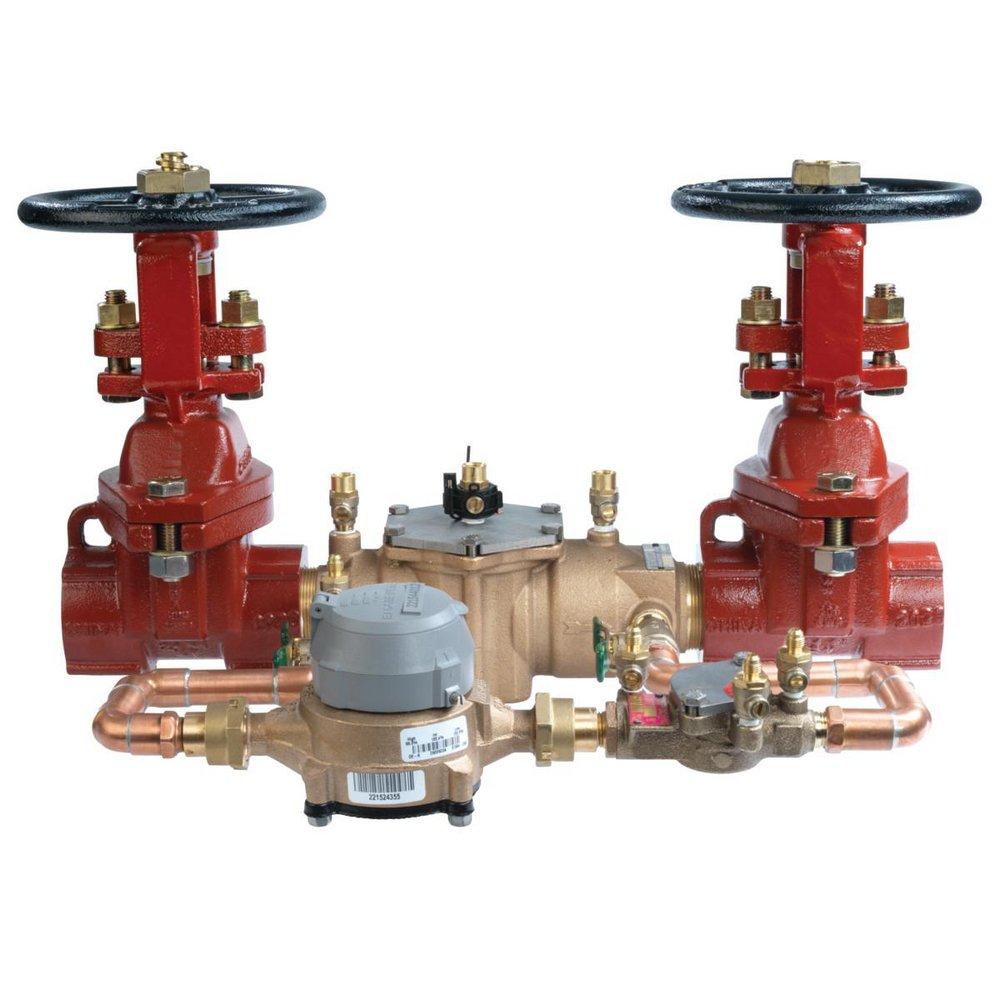 Watts 007M1DCDA 2 in. Bronze Double Check Detector Assembly with OS&Y Gate Valves