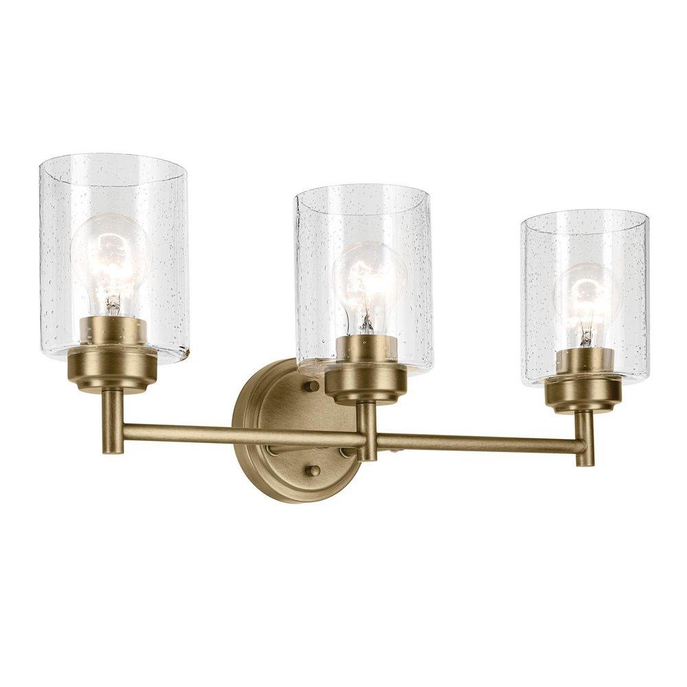 Kichler Lighting Winslow 21.5" 180W 3-Light E26 Vanity Fixture in Natural Brass