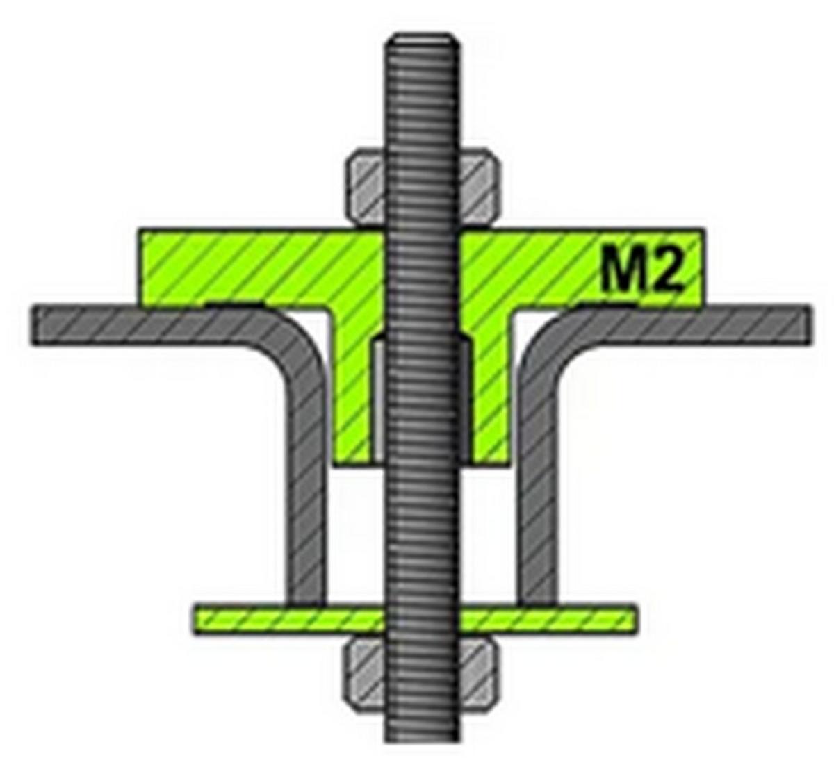 MCL Hangers M2 Concentric Open-Web Steel Joist Hanger with 3/8 in. Threaded Hole