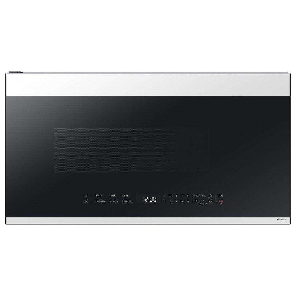 2.1 cu. ft. Bespoke Smart Over-the-Range Microwave with Auto Connectivity & SmartThings Cooking in White Glass