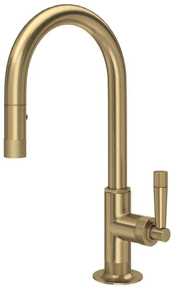 ROHL® Graceline Single Handle Pull Down Bar Faucet in Antique Gold