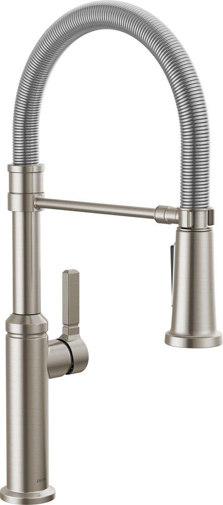 Delta Faucet Rhett Pro Single Handle Pull Down Kitchen Faucet with Side Spray in Brilliance® Stainless