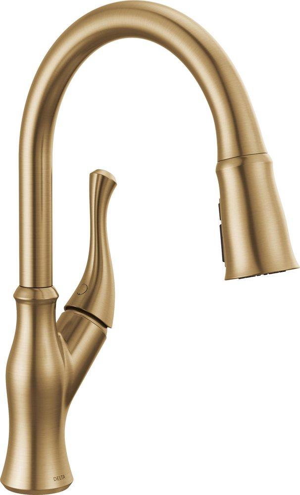 Delta Faucet Ophelia Single Handle Pull Down Kitchen Faucet in Champagne Bronze