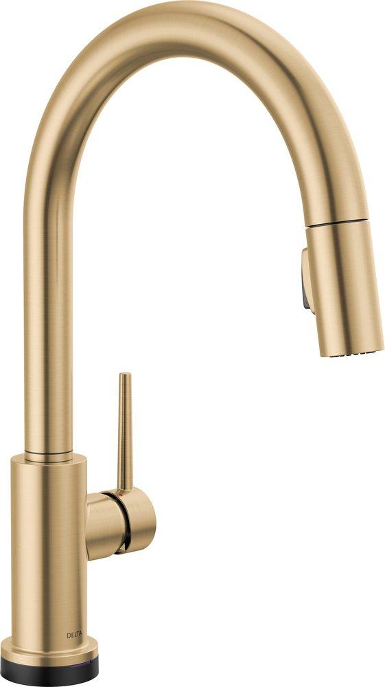 Delta Faucet Trinsic Single Handle Pull Down Kitchen Faucet with Touch and Voice Activation in Champagne Bronze