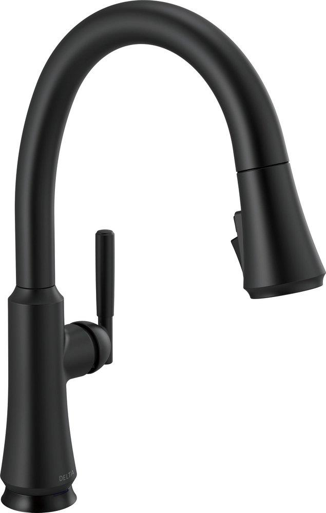 Delta Faucet Coranto™ Single Handle Pull Down Touchless Kitchen Faucet with Touch and Voice Activation in Matte Black