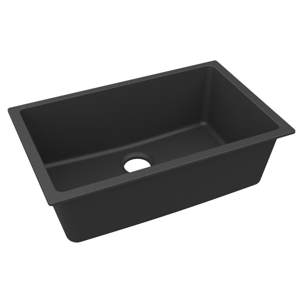 Elkay Quartz Classic® 29-1/2 in. Undermount Quartz Single Bowl Kitchen Sink in Matte Black