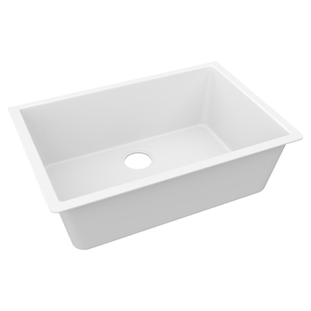 Elkay Quartz Luxe® 33 in. Undermount Quartz Single Bowl Kitchen Sink in Arctic Fox