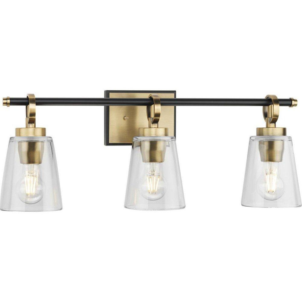 Progress Lighting Cassell 3-Light Bath Light with Medium Base, Brushed Bronze