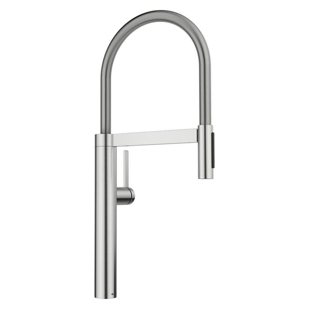 BLANCO Culina II Single Handle Pull Down Kitchen Faucet in PVD Steel