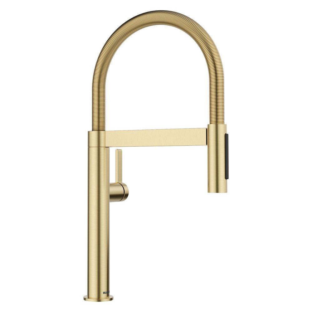 BLANCO Culina II Single Handle Pull Down Kitchen Faucet in Satin Gold