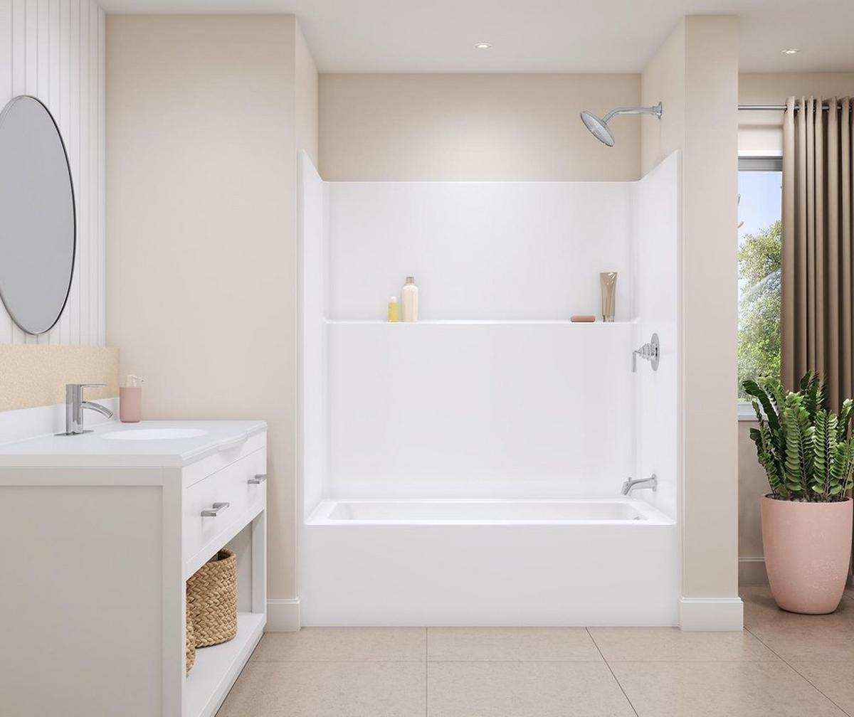 60 x 32 in. Tub & Shower Unit with Left Hand Drain in White