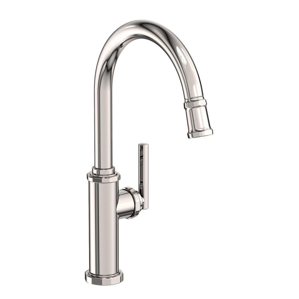 Newport Brass Heaney Single Handle Pull Down Kitchen Faucet in Polished Nickel - PVD