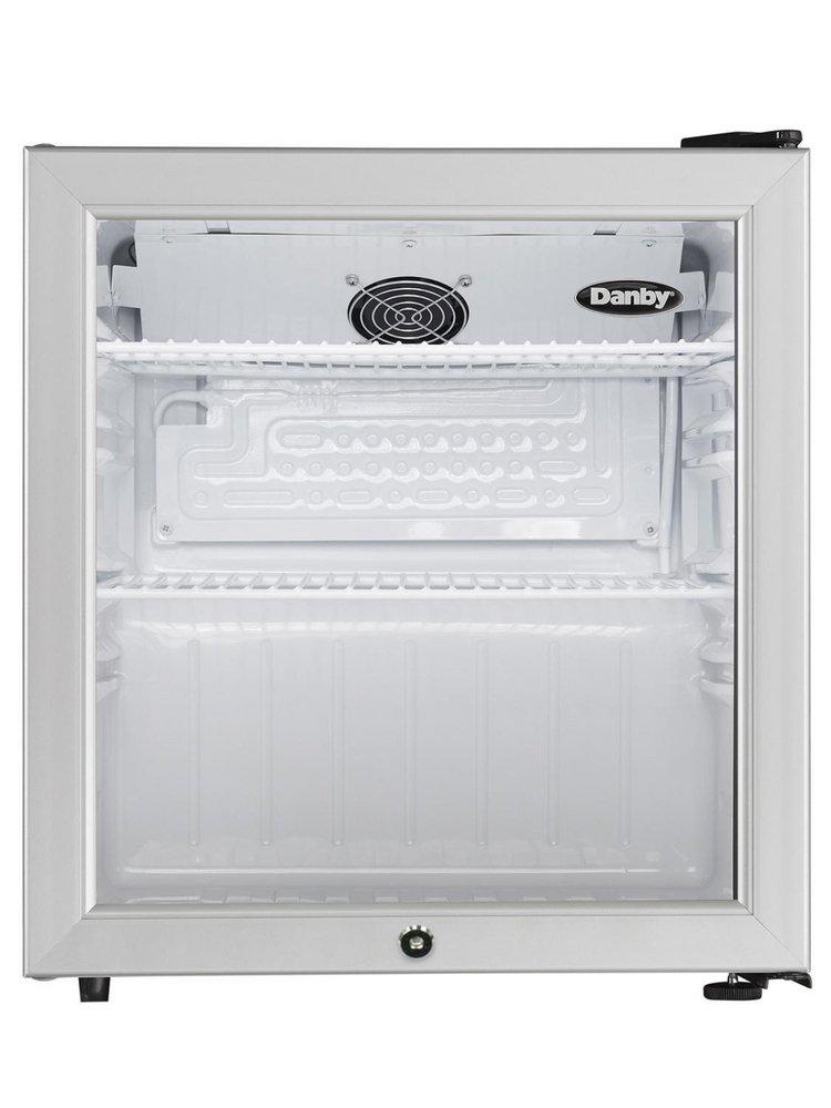 1.6 cu. ft. Compact Glass Door Fridge in Platinum
