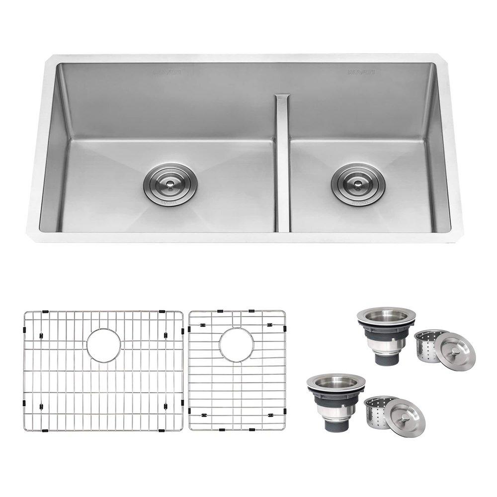 Ruvati Urbana 33 in. Undermount Stainless Steel Double Bowl Kitchen Sink