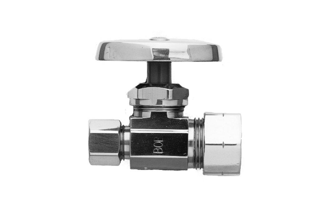 Brasstech Model 412 1/2 x 3/8 in. Compression x OD Compression Oval Straight Supply Stop Valve in Satin Nickel - PVD