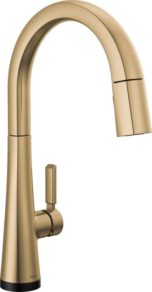 Delta Faucet Monrovia® Single Handle Touchless Kitchen Faucet in Lumicoat® Champagne Bronze
