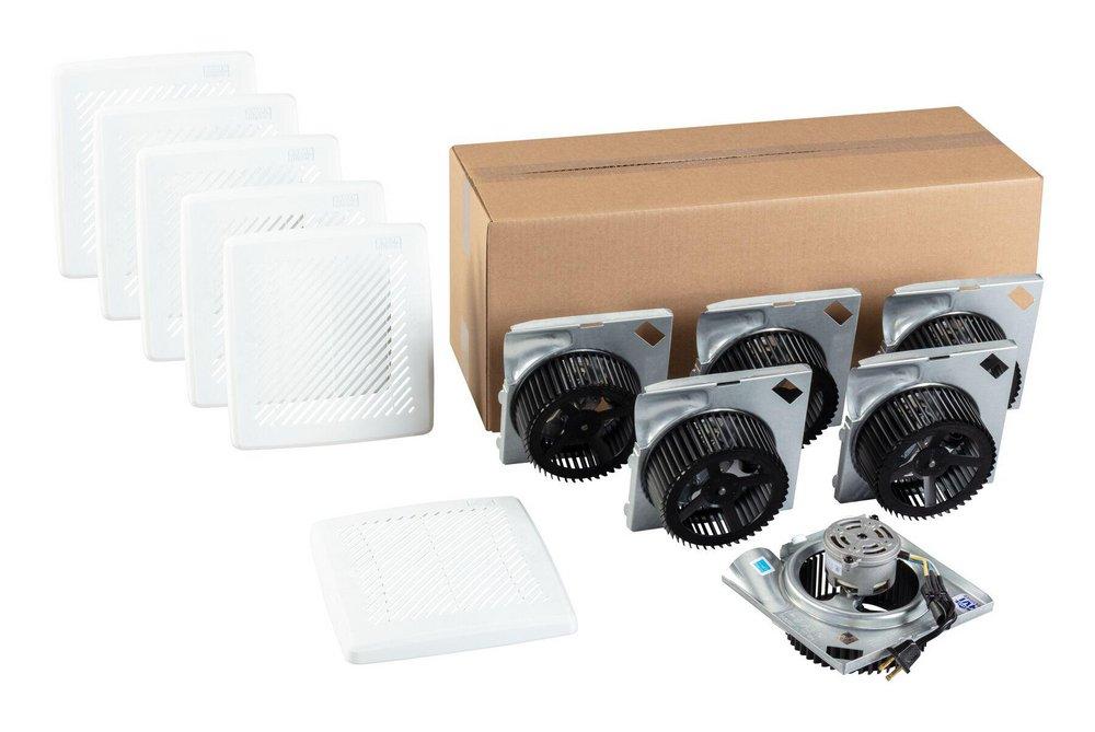 50 CFM Bathroom Exhaust Fan with Louvered Grill in White - Finish Pack - 2.0 Sones