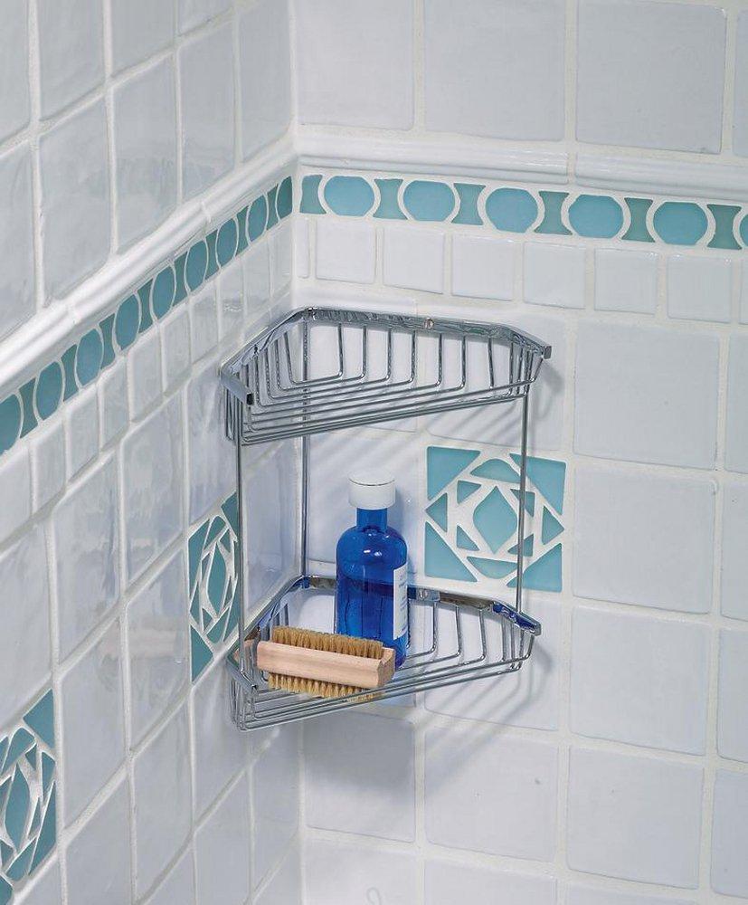 2-Tier Corner Shower Basket Polished Chrome