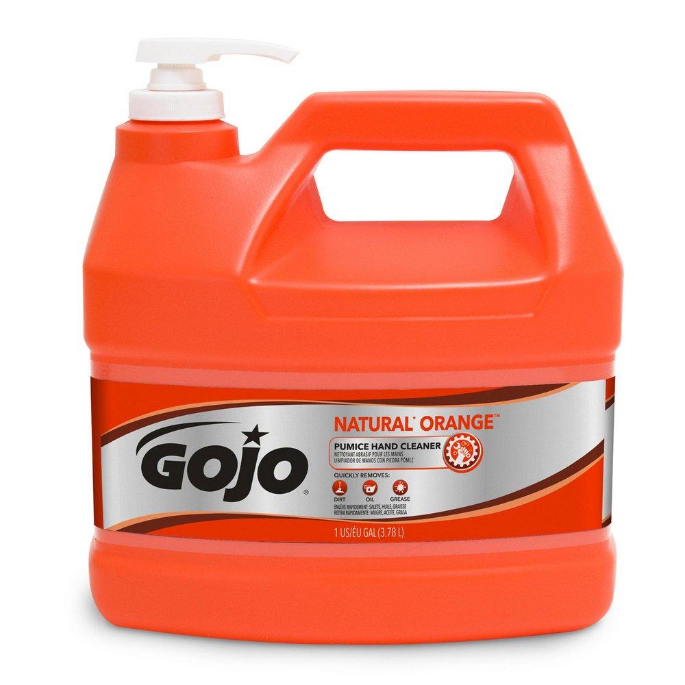 GOJO Natural Orange™ Orange Pumice Hand Cleaner with Pump Dispenser, 1 Gallon