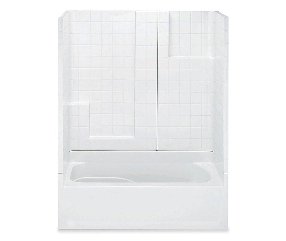 Aquatic Everyday 60 in. x 31-1/4 in. Tub & Shower Unit in White with Right Drain